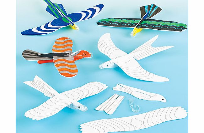 Colour-in Bird Gliders - Pack of 6