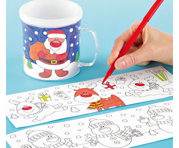 Colour-in Christmas Mugs - Pack of 4
