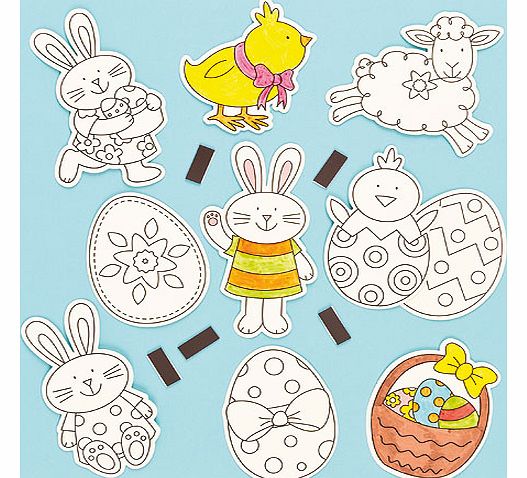 Colour-in Easter Magnets - Pack of 12