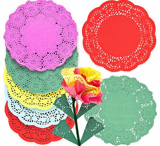 Coloured Paper Doilies - Pack of 120
