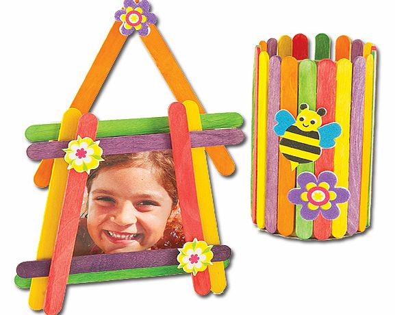 Coloured Wooden Craft Sticks - Pack of 200