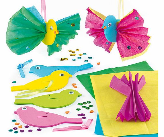 Funky Bird 3D Decorations - Pack of 4