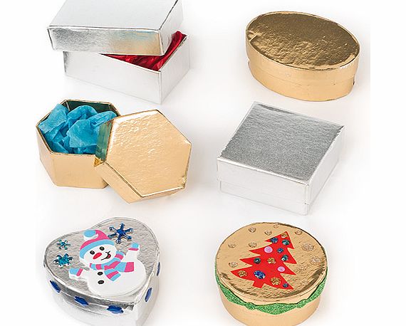 Gold  Silver Craft Boxes - Pack of 6
