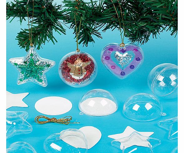 Hanging Glitter Baubles - Pack of 9