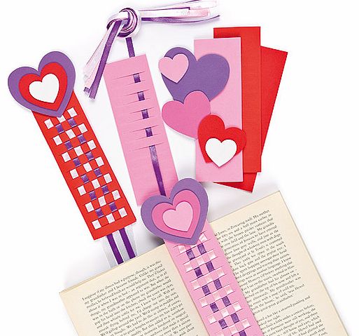 Heart Weaving Ribbon Bookmark Kits - Pack of 4