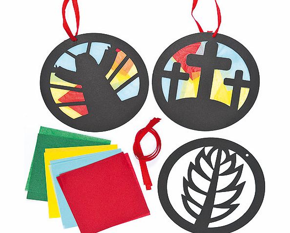 Holy Week Stained Glass Effect Decorations -
