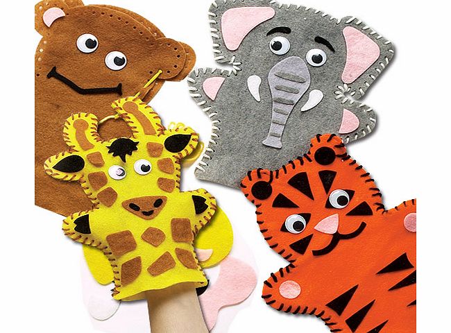 Jungle Animal Hand Puppet Sewing Kits - Pack of 4