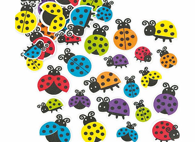 Yellow Moon Ladybird Foam Stickers - Pack of 100