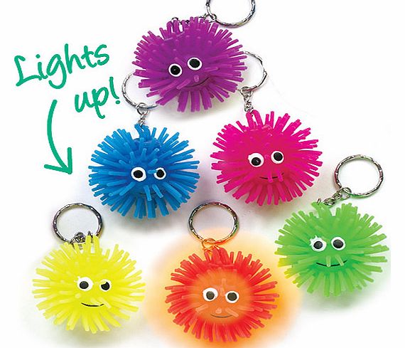 Light-Up Squeezy Hedgehog Keyrings - Pack of 6