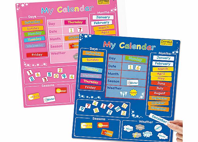 Magnetic My Calendar Charts - Pink