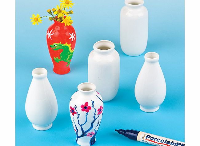 Mini Porcelain Vases - Box of 6