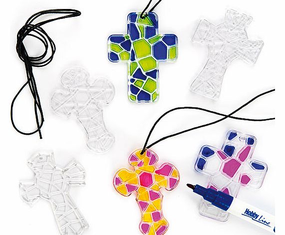 Mosaic Cross Pendant Necklaces - Pack of 8