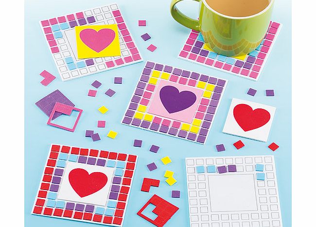 Mosaic Heart Coaster Kits - Pack of 6