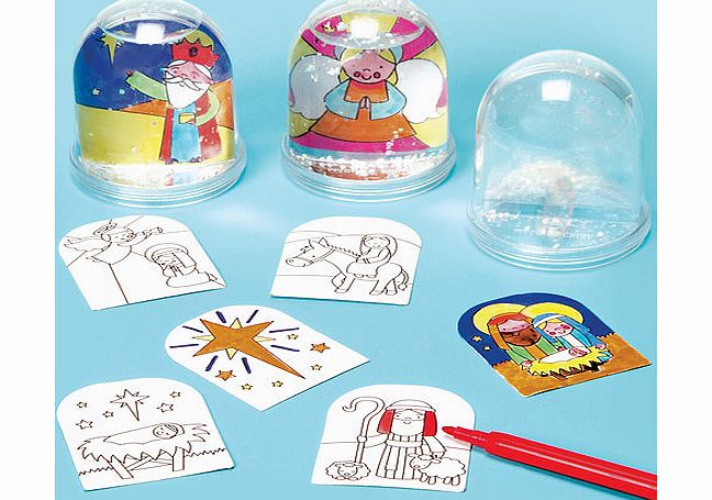 Nativity Colour-in Snowstorms - Pack of 4