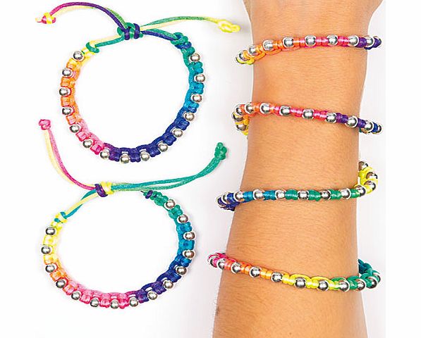 Neon Rainbow Bead Bracelets - Pack of 4