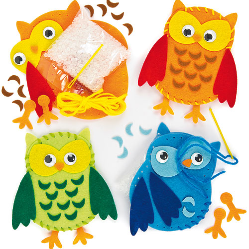 Yellow Moon Owl Bean Bag Sewing Kits - Pack of 3