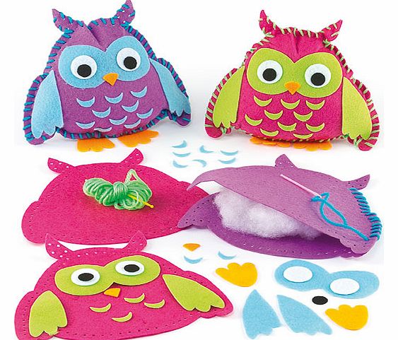 Owl Cushion Sewing Kits - Pack of 2