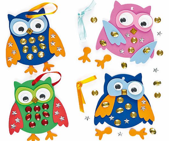 Owl Jewel Decoration Kits - Pack of 3