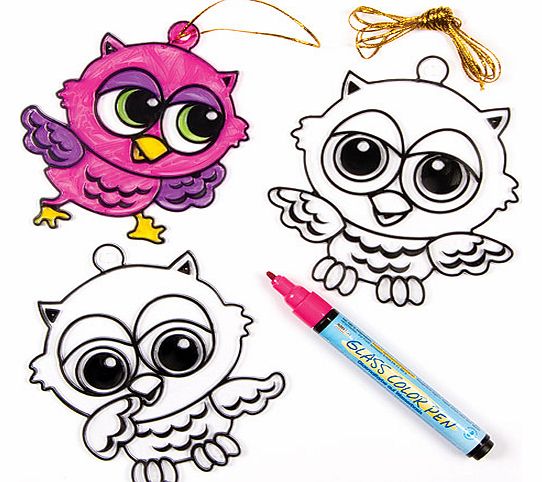 Owl Suncatcher Decorations - Pack of 6