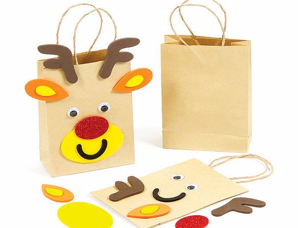 Reindeer Gift Bag Craft Kits - Pack of 4