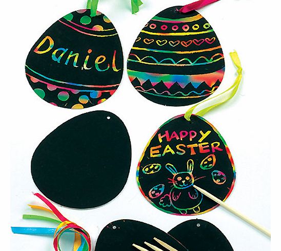 Scratch Art Egg Decorations - Pack of 12