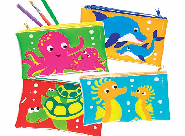 Sealife Buddies Pencil Cases - Pack of 4