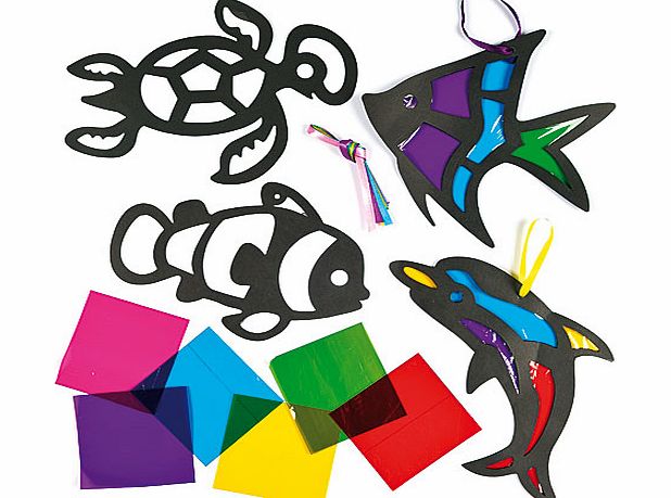 Sealife Stained Glass Effect Decorations - Pack