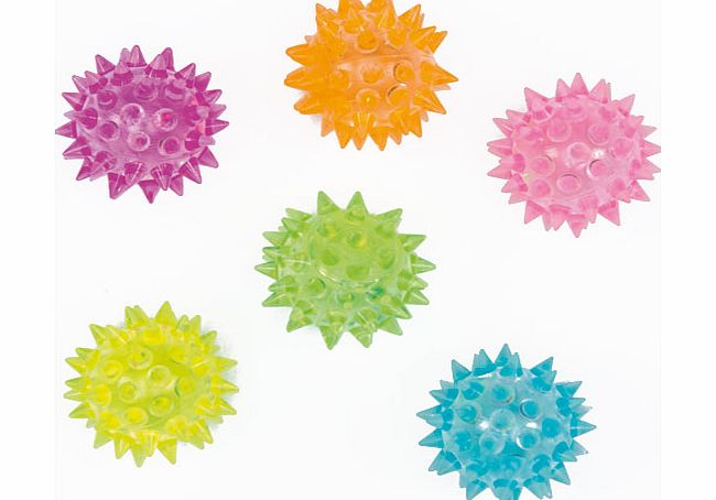 Yellow Moon Spiky Bouncy Balls - Pack of 6