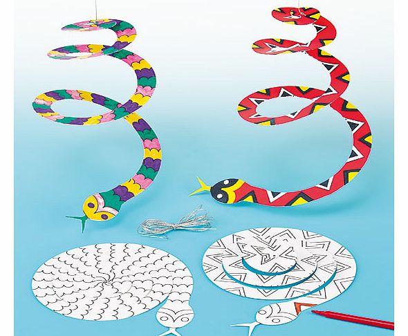 Yellow Moon Spiral Snake Mobiles - Pack of 10