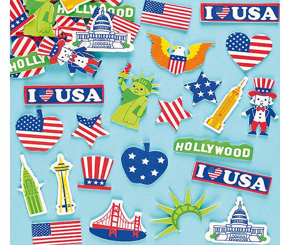 USA Foam Stickers - Pack of 120