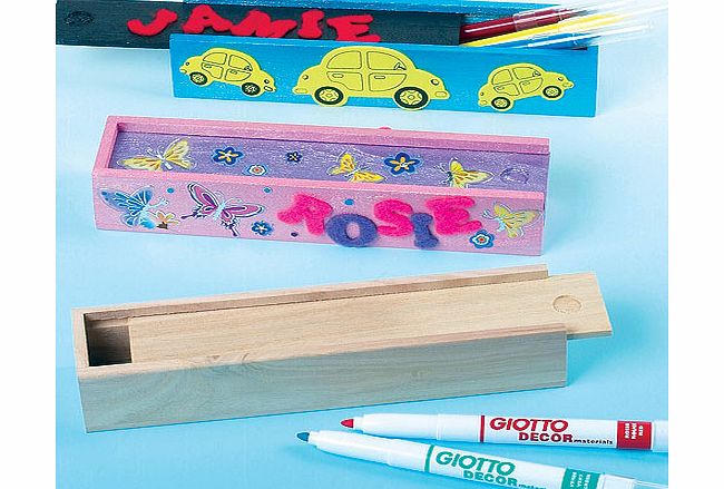 Wooden Pencil Boxes - Pack of 4