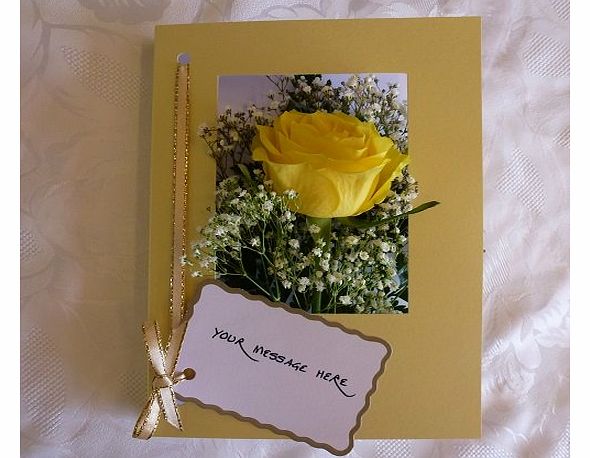 Yellow Rose fresh flower card by post