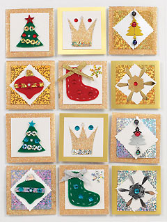 yellowmoon Christmas Glitter Card Toppers