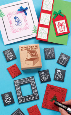 yellowmoon Christmas Magnetic Rubber Stamp Set