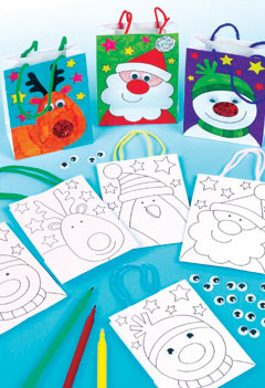 Colour-in Mini Christmas Gift Bags