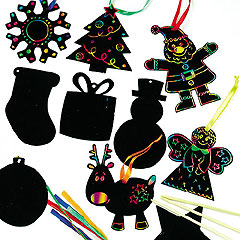 yellowmoon Scratch Art Christmas Decorations
