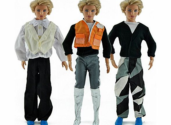 Yiding 3 Set Long Sleeve Shirt Outfit Clothes Trousers For Ken Dolls 1/6 Figure