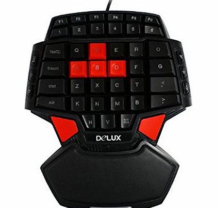 Mini Gaming Keypad Gaming Keyboard Gameboard FPS Gamer Game Board Gamepad With LED Backlights Red Cap AWSD Keys Special For One Hand CS WOW BF3 Crysisetc Diamond-shaped Ergonomic Design