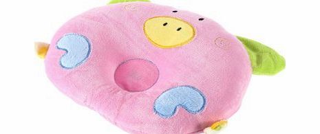 YKS soft Cotton piggy Pig Shaped baby newborn Infant Toddler Sleeping Support Pillow Prevent Flat Head Flathead GIFT (Pink)