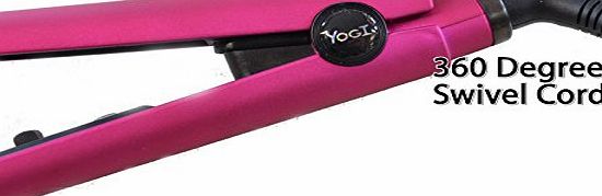 Yogi Midsize Pink Soft Touch Hair Straightener Tourmaline amp; Ceramic