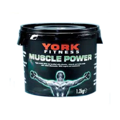 York Fitness Muscle Power Formula Protein 1.2kg Bucket/Tub - Strawberry (10 Tubs)