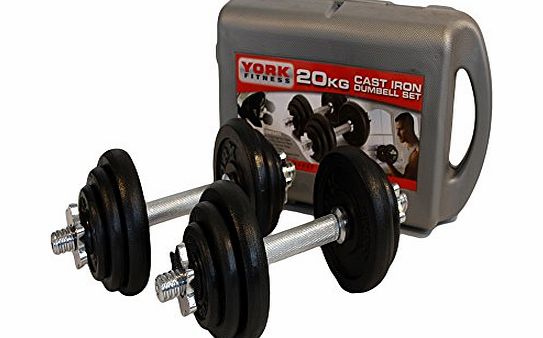 York Fitness York 20kg Cast Iron Kit in a Case