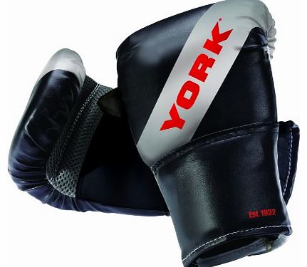 York Boxing Bag Mitt - Black/Silver/Red, One Size