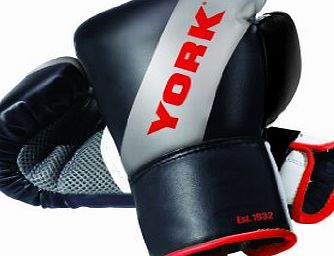 York Fitness York Boxing Sparring Glove - Black/Silver/Red, 14oz
