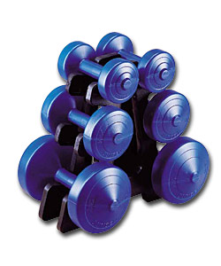 Vinyl Dumbell Set with Stand