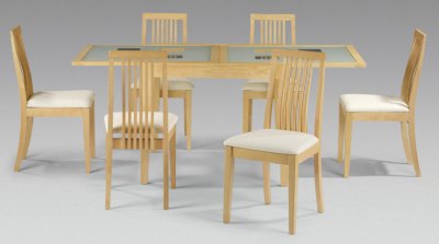 Your Price Furniture.co.uk Alaska Maple and Walnut Extending Glass Table By Julian Bowen