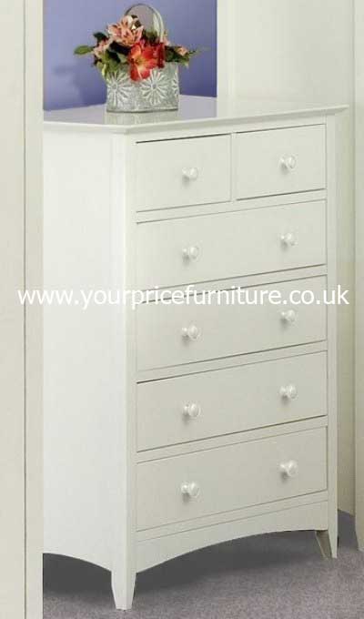 Your Price Furniture.co.uk Cameo White Shaker Style 4 2 Chest