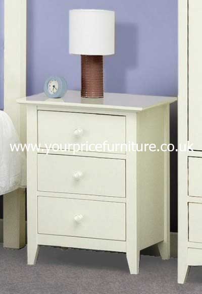 Your Price Furniture.co.uk Cameo White Shaker Style Bedside Chest