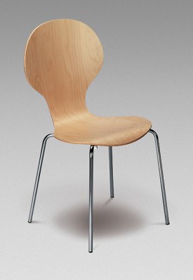 Your Price Furniture.co.uk Keeler Maple Finish and Chrome Chair By Julian Bowen