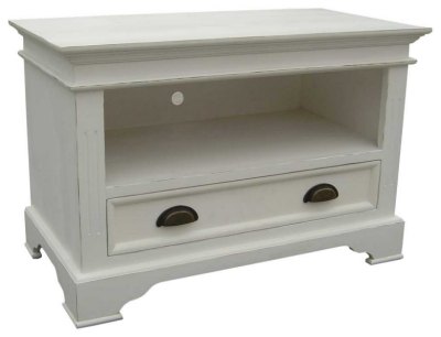 Your Price Furniture.co.uk Kristina White Painted 1 Drawer TV Cabinet